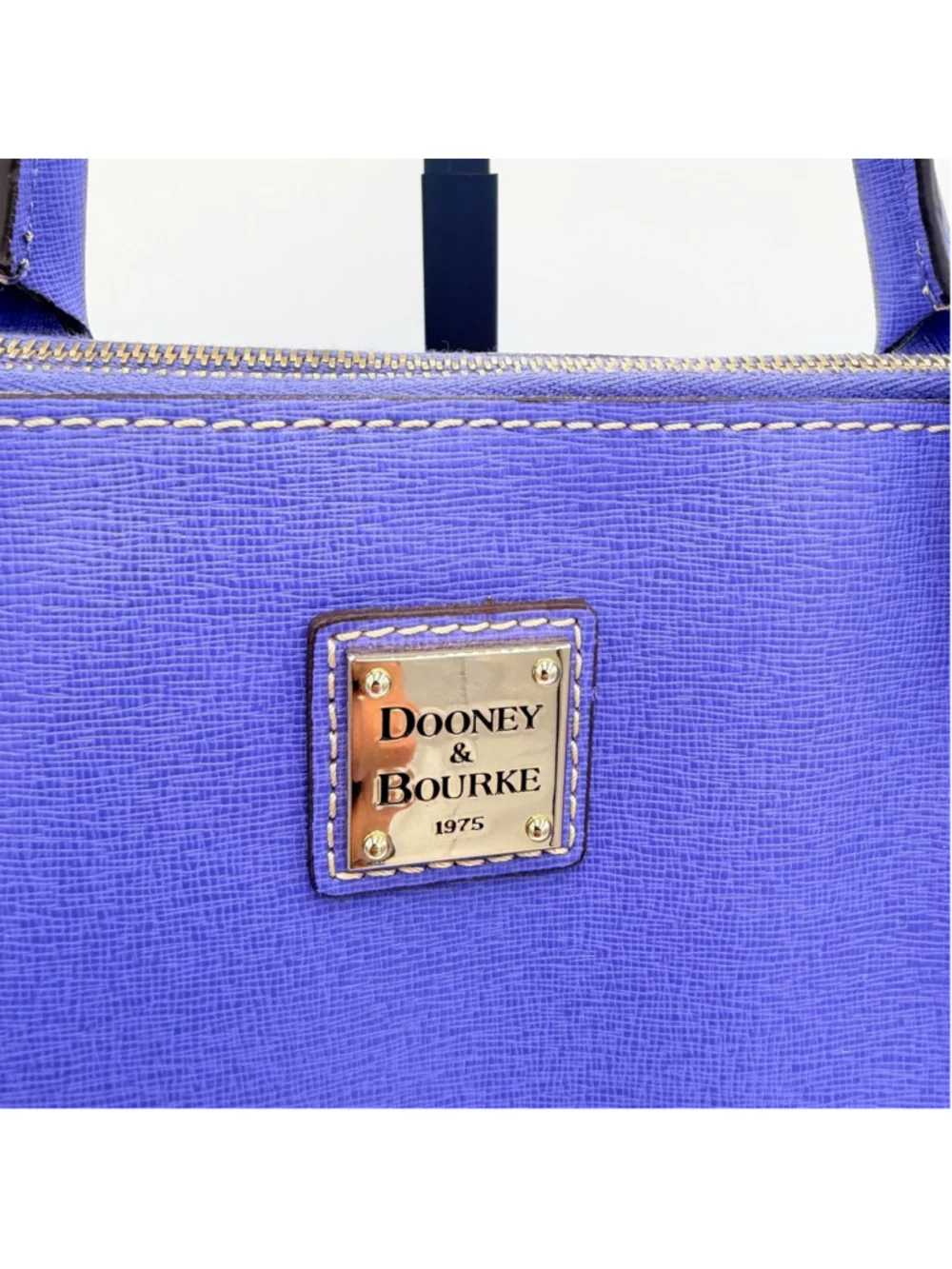 DOONEY & BOURKE Saffiano Double Zip Satchel VIOLET Italian Leather Handbag